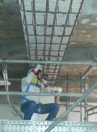 Completed plaster repair and finishing project